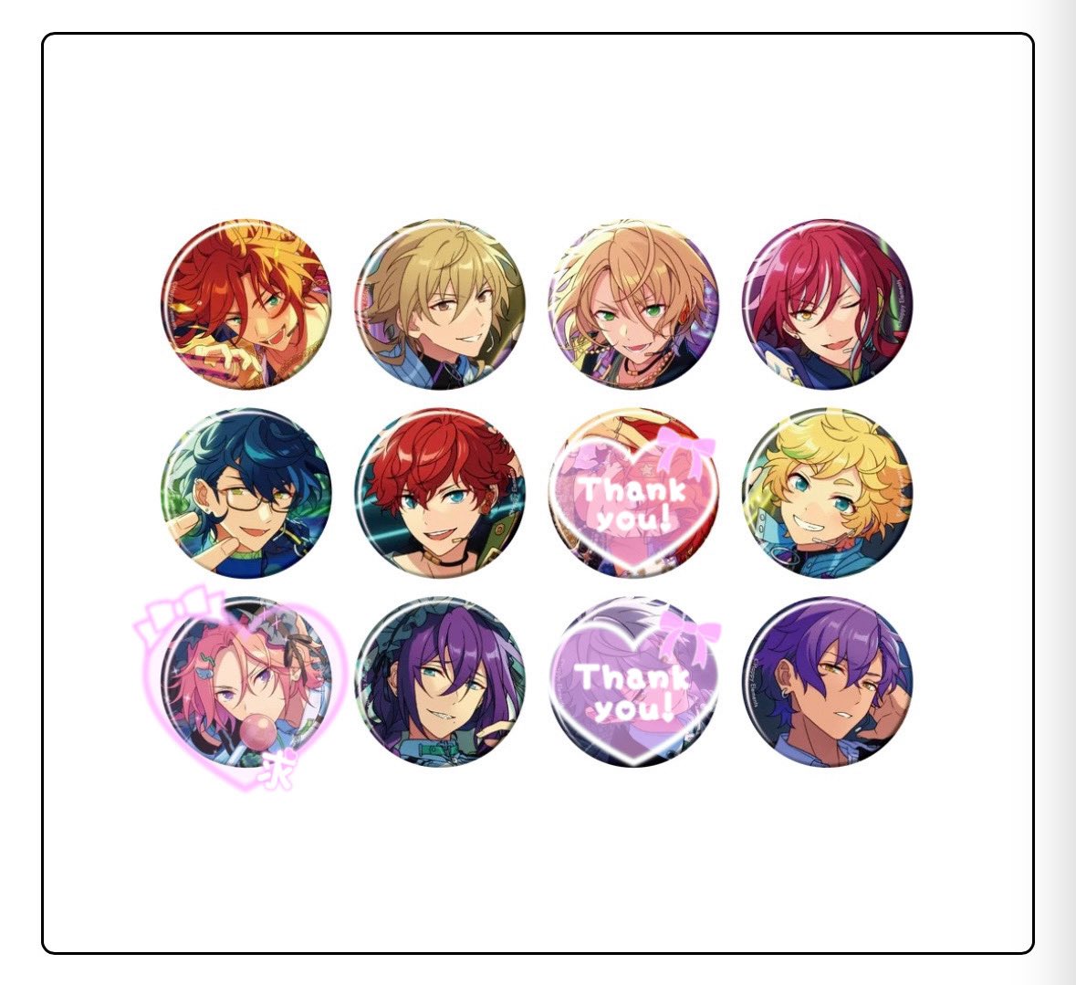 stx287's tweet photo. 【交換】
あんスタ コレクション缶バッジ 2026 Sep
idol 7box予約予定

譲｜斑　薫　藍良　夏目　つむぎ　一彩　宙　マヨイ　アドニス
求｜こはく

⚪︎星4はご不快でなければ比率違い可能
または定価＋送料にてお譲り可能
⚪︎郵送交換

お気軽にお声がけお願いいたします⟡.· https://t.co/SIKEgav2ul