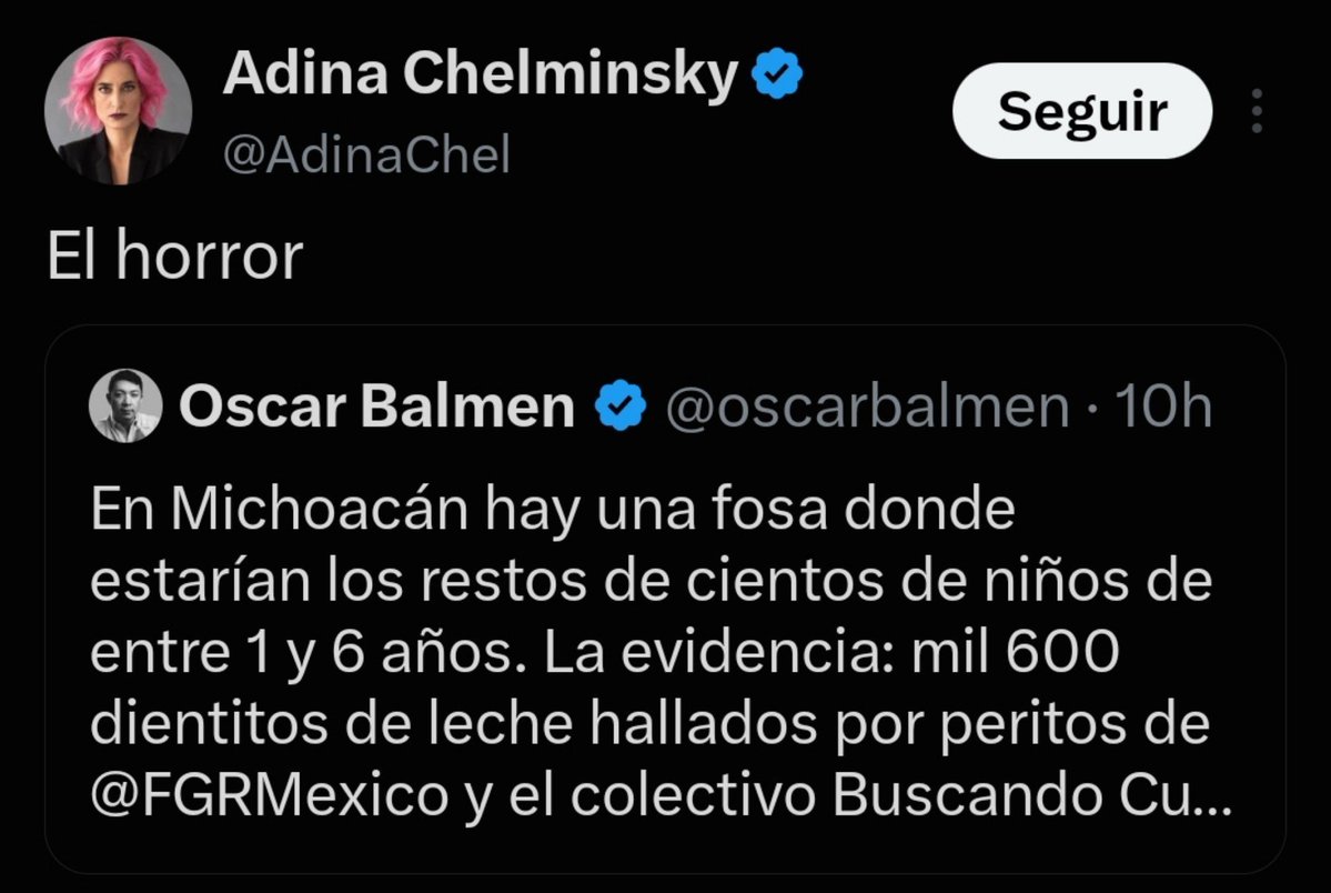 HaruShoba's tweet photo. Veamoslo así...

¿Por qué a los que no les interesa matar niños en Palestina están tan preocupados por los niños muertos en México? 

Justo exponen esta noticia los medios controlados por 👃🏻 cuando Trump quiere crear la narrativa de que en México todos somos "Narcoterroristas". https://t.co/QvpuvyNtLI