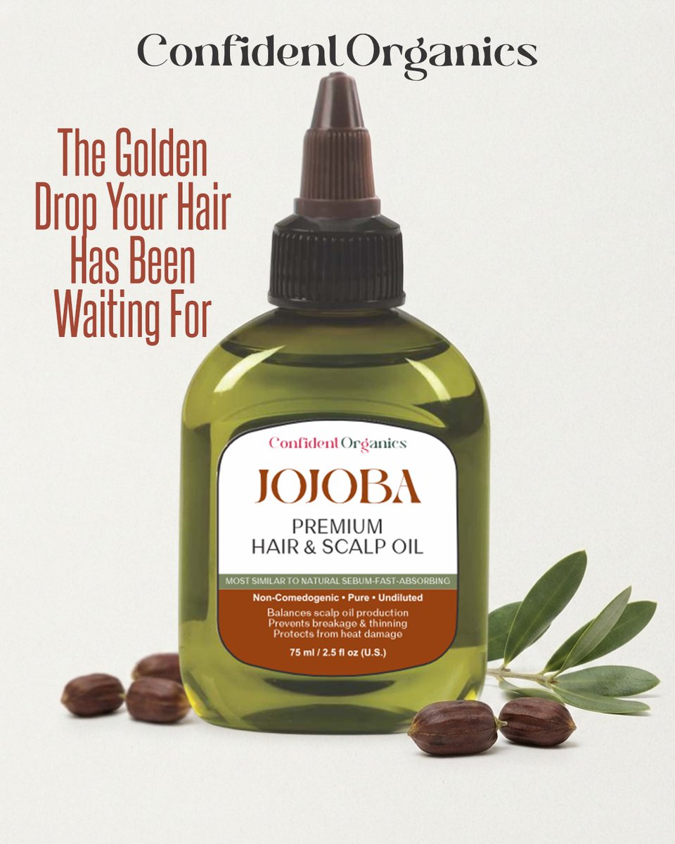 FredDownzu9l's tweet photo. Great hair doesn’t always require a complicated routine. Sometimes, it starts with the right drop of care. Confident Organics Jojoba Premium Hair and Scalp Oil adds a luxurious touch to your ritual, nourishing your scalp and strands. https://t.co/krBS3f48J4