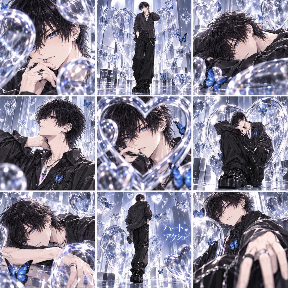 jilllu_nft's tweet photo. @taya_mama_AI た～やさんの配布プロンプトをお借りしました！

透明なハートに囲まれた
白亜とジルルで、ハートアクション ♡

ハート越しに見える表情や、
光が透けてキラキラする感じがすごく綺麗✨
いろんなポーズの2人が見られるのも楽しい☺️

また、イラストと実写画像とでは見え方が全然違うのも良きｖ

二度目の参加です！サブ垢キャラも入れてます。

#ハートアクション