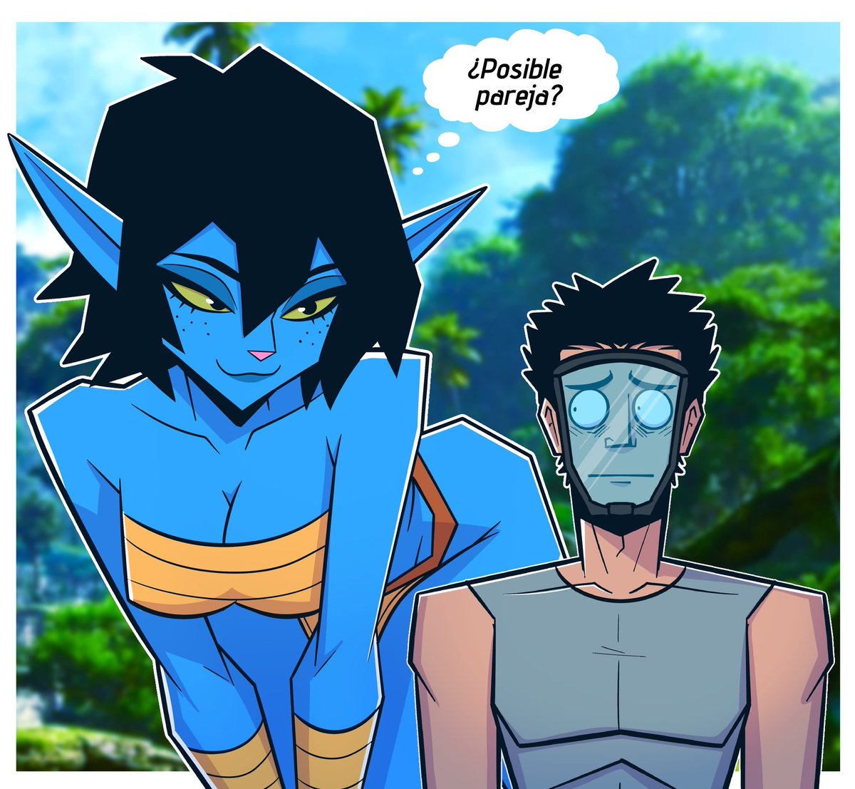 BramdonEspinoza's tweet photo. Dios, que suerte tienen algunos. 
Artista original  : @SrMonke02
Traducción hecha por mi.
#Furry #español #art #furryart #navi #avatar https://t.co/wzZD4ZYNkW