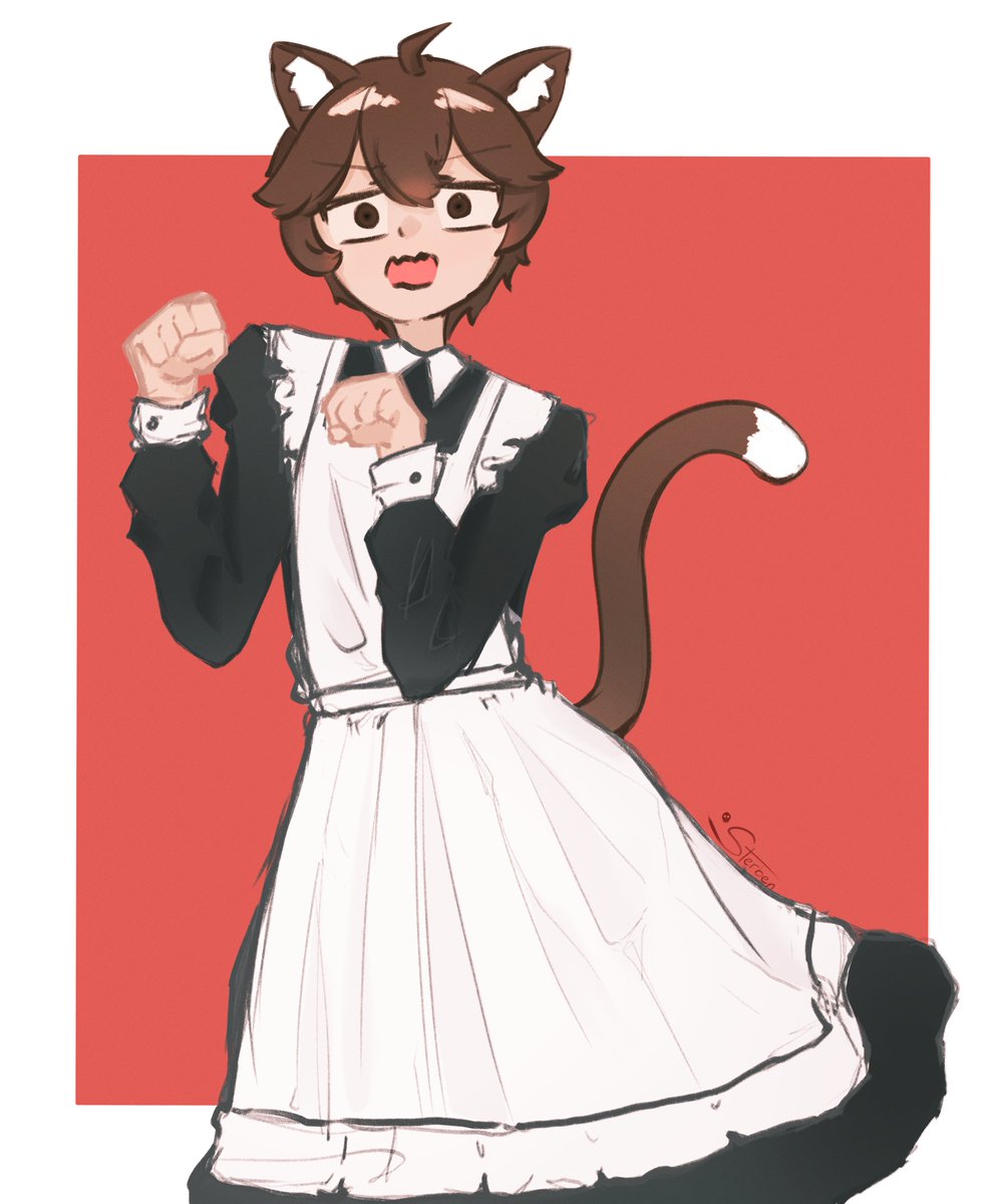 sstrben's tweet photo. happy maid catboy birthday @peti_sanvtuber https://t.co/KzuHKZjWGF