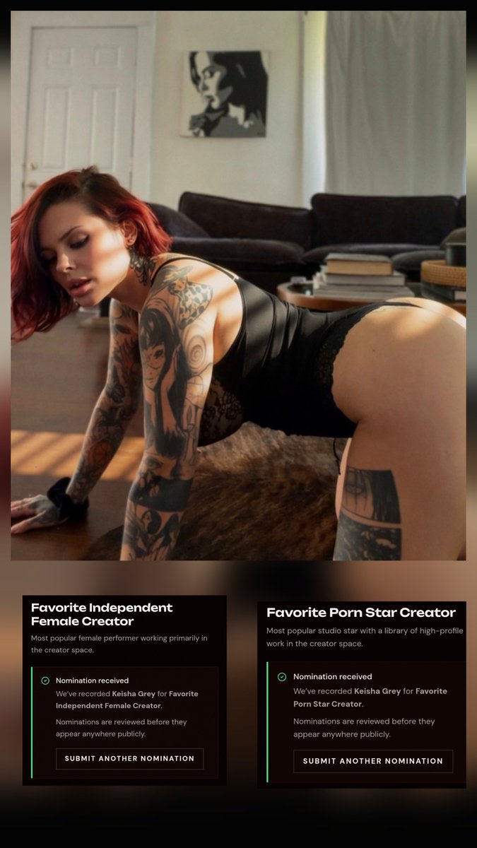 jrbr1985's tweet photo. I voted in the following categories:

🏆 Favorite independent Creator
🏆 Favorite Porn Star Creator

#AVNAwards2027 #AVNFanAwards #AVNAwards #AVN2027 #AVNAwardsNominee
#KeishaGrey 
#Littlekeish 

https://t.co/BFC425q3KC https://t.co/5oPep5gfvF