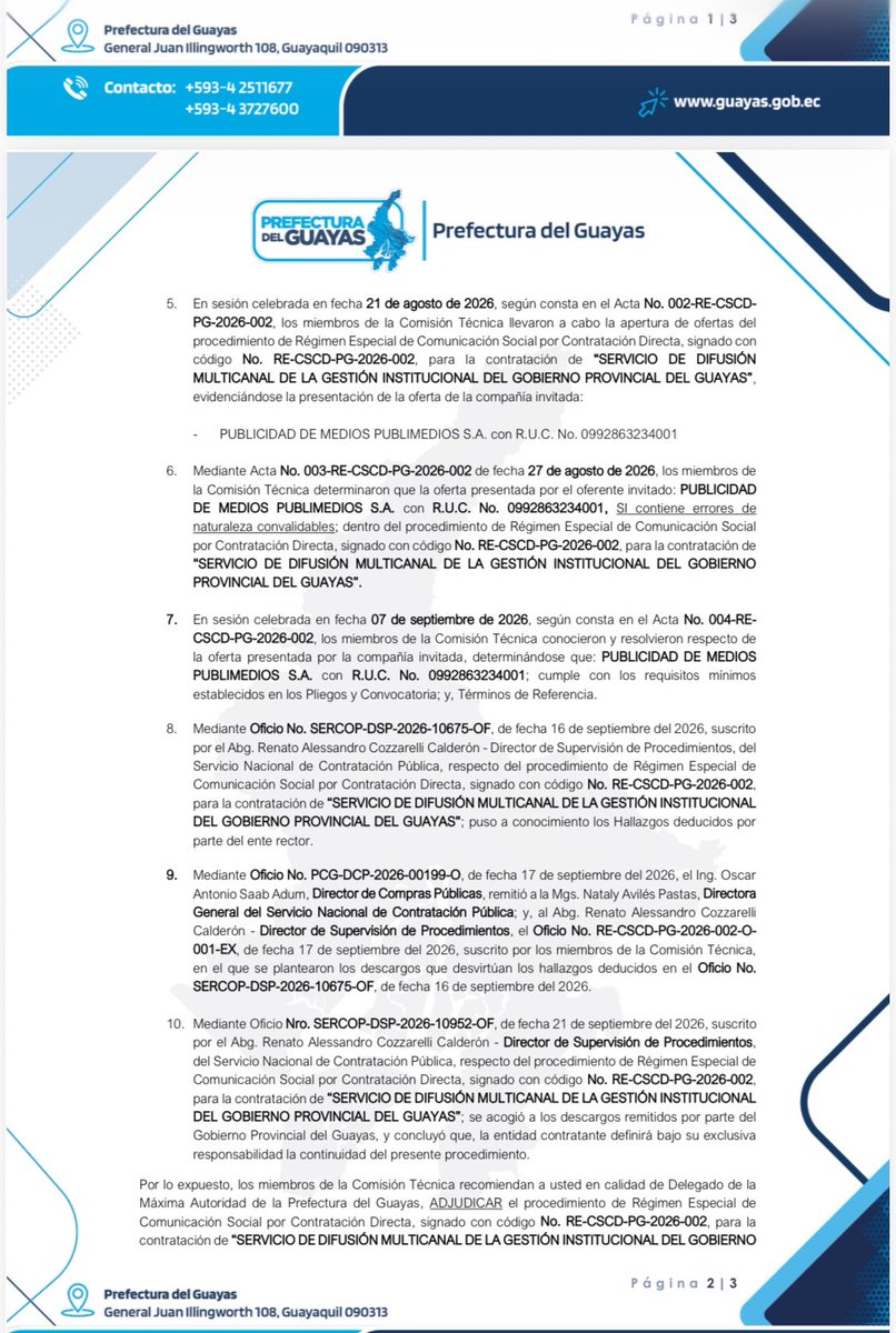 Danielsalcan_'s tweet photo. Esto ya es la cúspide de la sinverguenzeria. La Prefectura del Guayas acaba de destinar 4 millones de dólares en un solo contrato de publicidad, en pleno fenómeno del Niño. Ni Marcela en sus 3 años juntos gastó eso ¿Es que acaso con esto planean financiar la campaña de Guschmer? https://t.co/AdOPZV02Uw