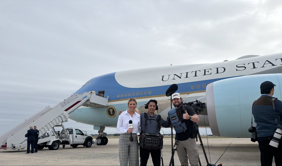 taymitchell_tv's tweet photo. THIS is the dream team. This is the @RealAmVoice crew that brought you the travel pool feed coverage today — and all week long.

We have the people.
We have the equipment.
We have the technology.
And we have the determination to keep up with the legacy media. https://t.co/jeCJgrqmrU