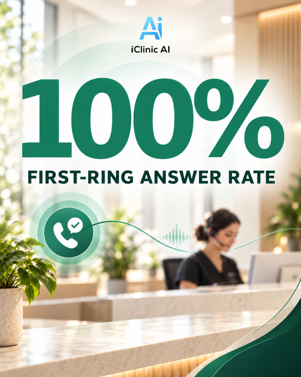 iclinic_'s tweet photo. The first ring is where the patient’s experience begins.

iClinic AI reports a 100% first-ring answer rate at OmniAI’s production site. 

From there, OmniAI handles supported routine requests and routes matters needing human attention to staff.
.
.
.
#iClinicAI #OmniAI https://t.co/ua3C9I09G5