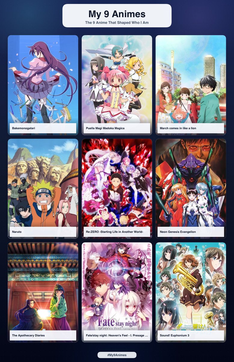 Kashikoipod's tweet photo. Went ahead and did all of them, here are my 9 games, anime, films, and manga https://t.co/3Lwi5dPDn4