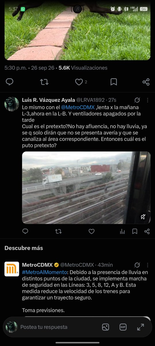 LRVA1892's tweet photo. @MetroCDMX Lluvia?? Cual puta lluvia!! Dejen de poner pretextos absurdos @MetroCDMX oh almenos prendan los ventiladores L-B tren N.1231 dirección Azteca. Por una vez no solo pongan la misma respuesta, háganlo xfavor https://t.co/pq2n7hHwOn