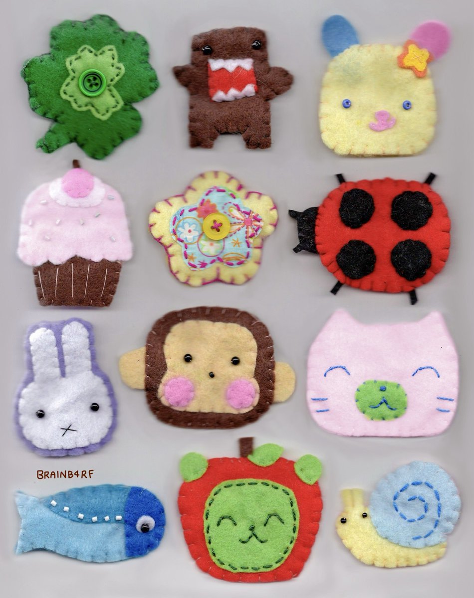brainb4rf's tweet photo. felt hairclips in my drop!!! 🍎🐌🍀🐟 https://t.co/gRGcBw2qry