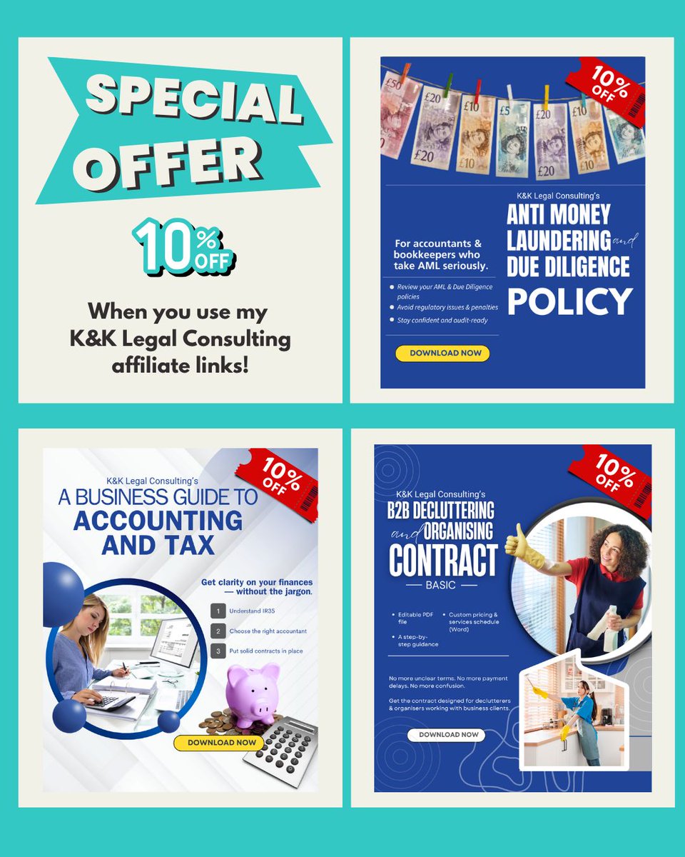 ConradFitzfmu's tweet photo. Need lawyer-written legal documents for your business? K&amp;K Legal Consulting offers 10% off via my affiliate links. Comment MONEY, TAX or B2B for AML, tax or organising documents. I earn commission from qualifying sales. https://t.co/qYhQ7Pc8m0