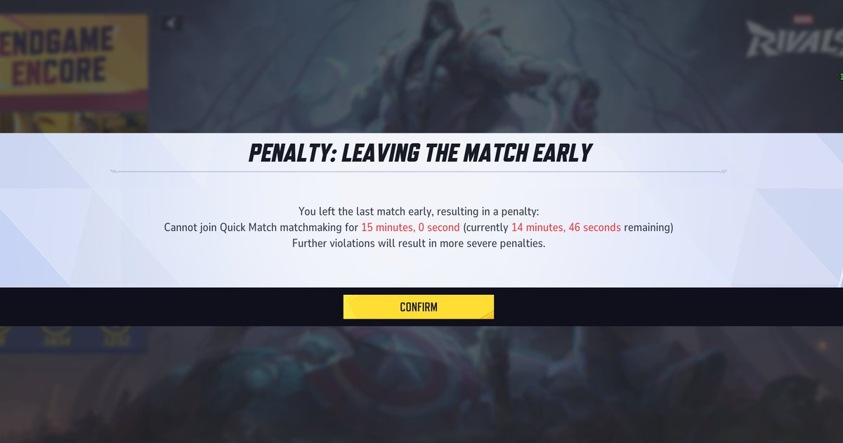 Saitenkym's tweet photo. I JUST WANT TO PLAY THE NEW MAP😭 

I LEAVE ONE.....ONE MATCH CAUSE I GET THESE LORD FARMERS KEEPING ME HOSTAGE AND I GET BANNED FOR 15 MINS

WHAT THE FUCKKKKKK @MarvelRivals https://t.co/9SaViU3OM1