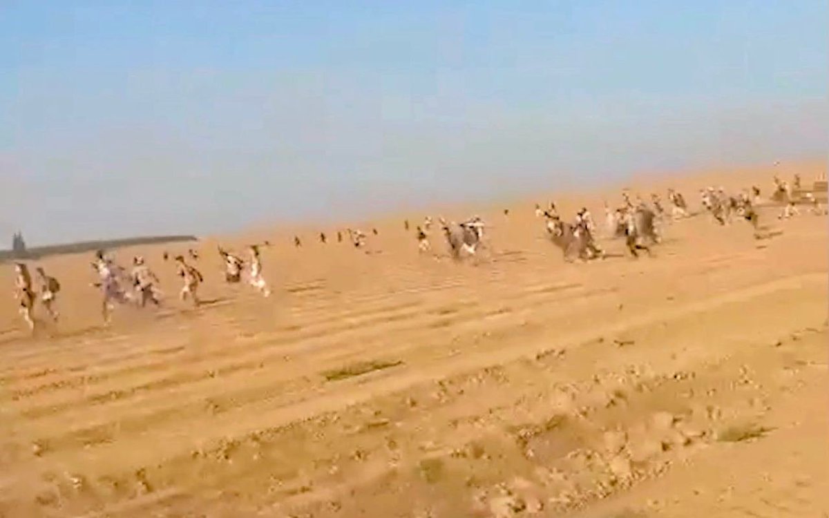 NoaMagid's tweet photo. Massacre at the Nova Music Festival (Re'im) - Thread 🧵

This widely published image, showing masses of young Israelis fleeing Hamas terrorists during the attack on the Nova Music Festival, is among the most well-known images of the massacre.

Footage recovered after the massacre from a dashcam in a Hamas Toyota shows the other side of this scene - where masses of Hamas terrorists fired automatic weapons from the nearby road at young people fleeing through the fields.

Only a small part of this footage is shown in this thread.