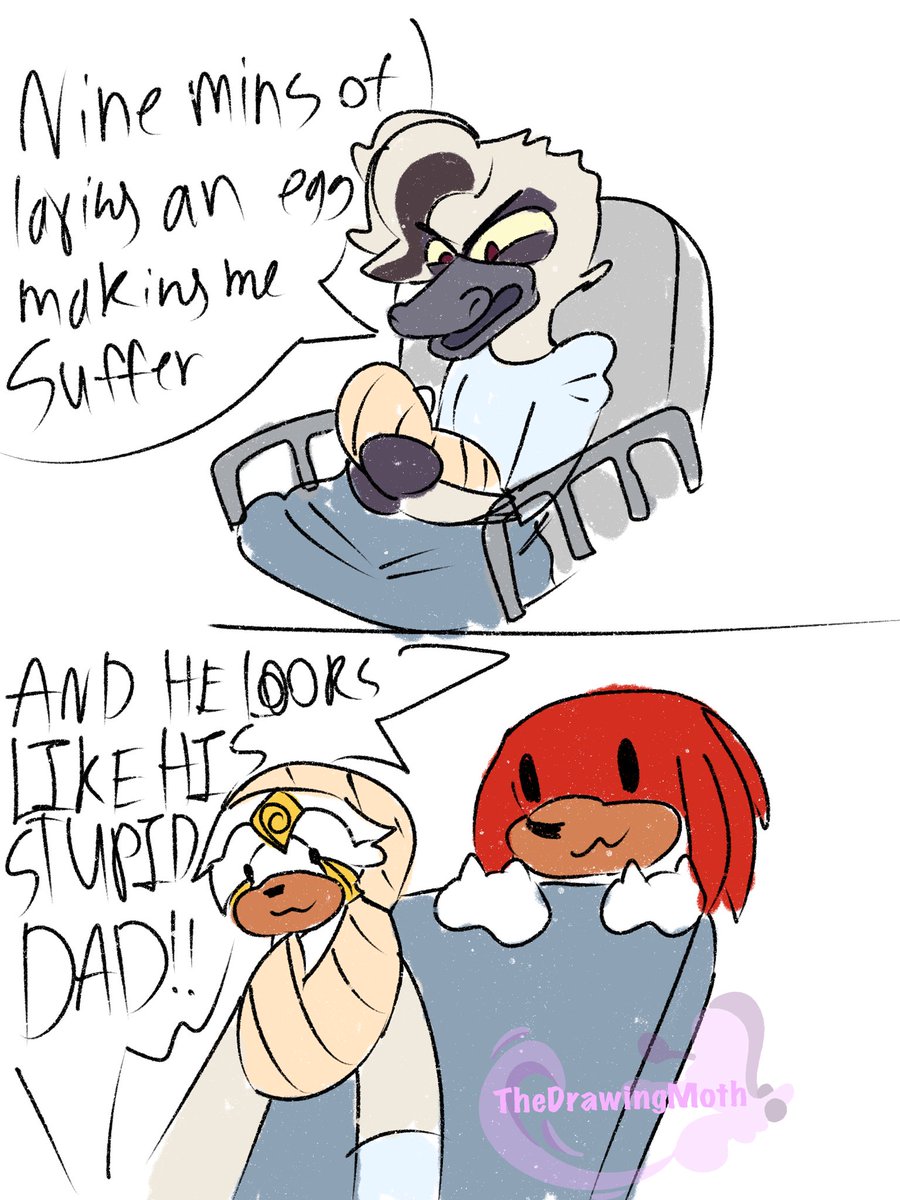 DrawingMoth's tweet photo. Starline lay egg so does knuckles and finitevus is a white echidna so- #starline #knucklestheechida #drfinitevus #knuxline #sonicthehedgehogㅤㅤㅤ #fanart https://t.co/9klXRIEApP