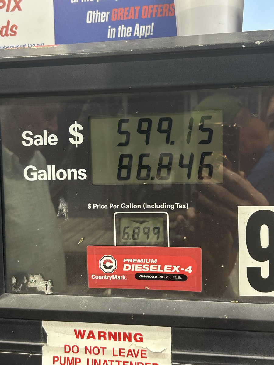 AnyaPinkerton's tweet photo. You’ve got to love farming to do this!!! Who said farmers are rich? Glad we only have one tank on the semi!!! https://t.co/ISiupSWuCW