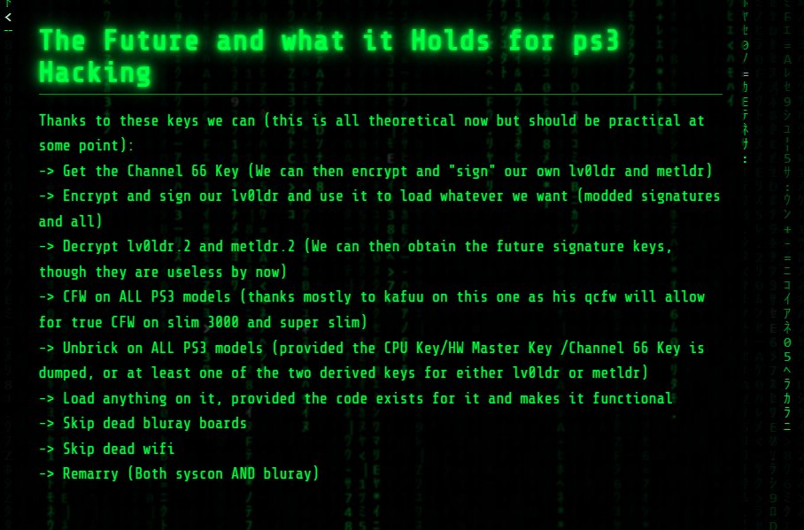 soflysojoe's tweet photo. 🚨 PS3 HACKING BREAKTHROUGH!

Researchers recovered per-console key material from the SPU ROM, potentially paving the way for CFW on ALL PS3 models, including Slim 3000 &amp; Super Slim.

🔥 Unbrick, Blu-ray/Wi-Fi bypasses &amp; more could follow.

https://t.co/qxE2aBJWuE https://t.co/YRthOk0pBM