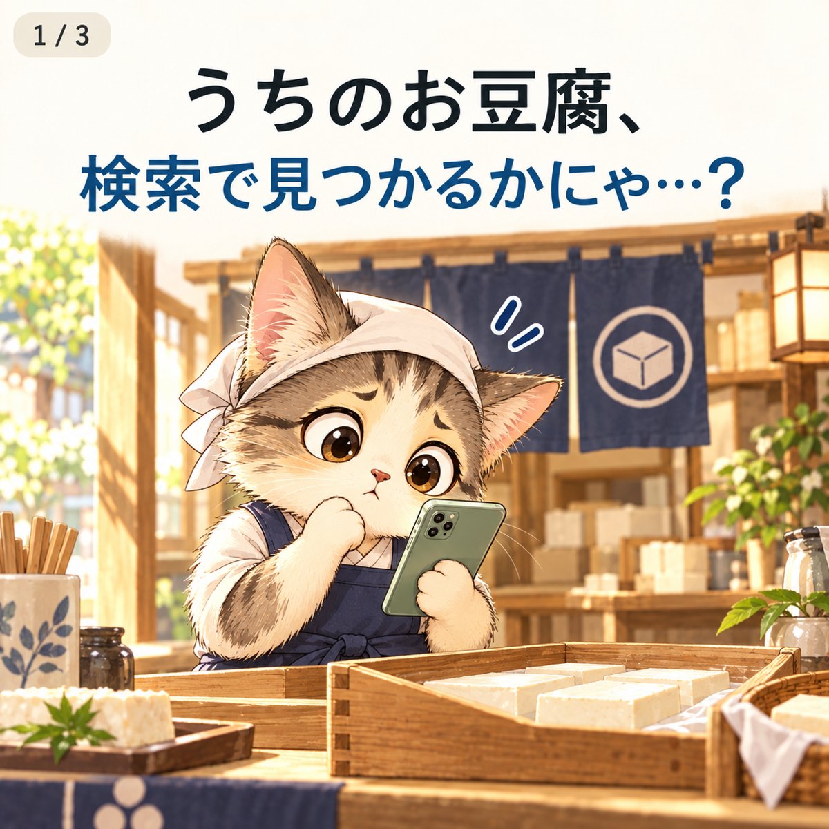 ForestronAI's tweet photo. 豆腐屋さんも、検索される時代。 
でも、お客さんは 「店名」で探すとは限りません。 
「近くの豆腐屋」 「手作り豆腐」 「〇〇市 豆腐」
 あなたのお店は、ちゃんと見つかりますか？  

AI検索くんでチェック👇 
https://t.co/cM7oo46pAI 

#店舗集客 #AI検索 #MEO https://t.co/iUtbzfpUXC