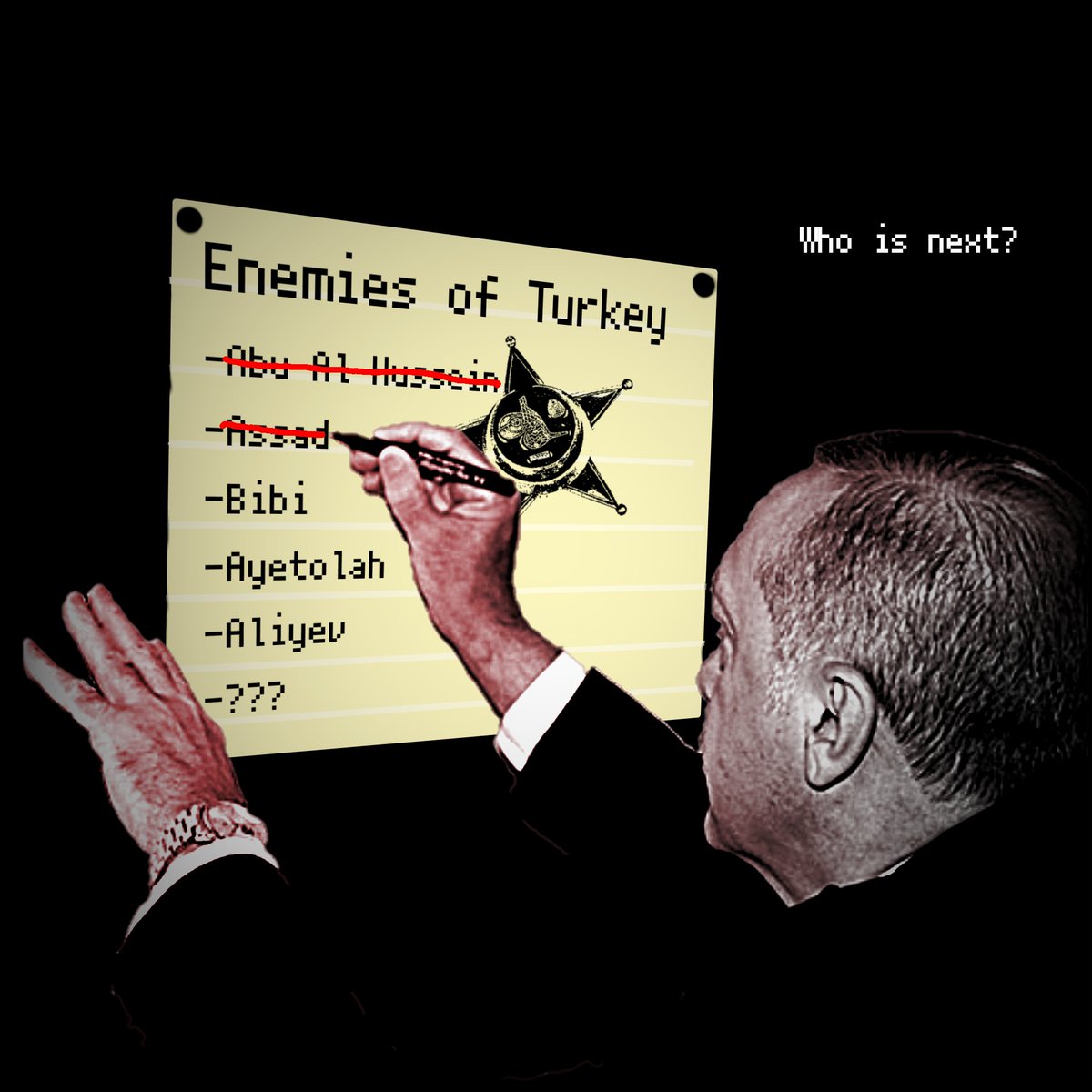 Sapikhandraws's tweet photo. İsis is gone, so is assad. Who's next? https://t.co/pOkwAKv9uV