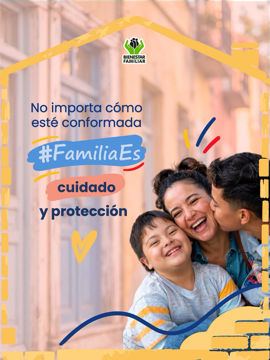 ICBFColombia's tweet photo. Puede estar integrada de distintas maneras y tener millones de historias detrás. Pero hay algo que permanece: #FamiliaEs una, la de cada uno.

Una familia se construye desde el cuidado, la protección, los vínculos y el amor. Cuéntanos cómo es la tuya. 👇 https://t.co/lghJORwQwE