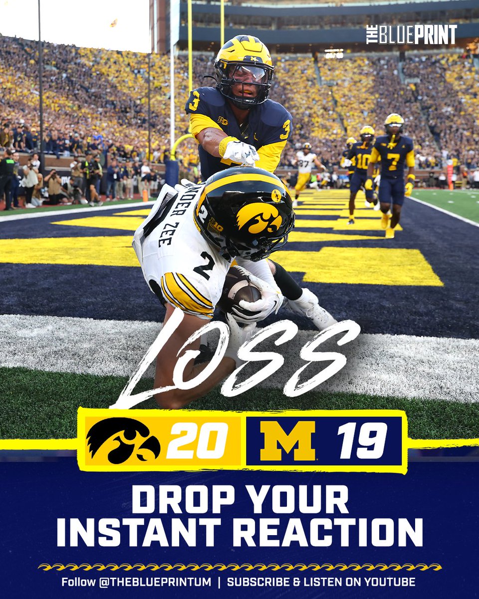 TheBluePrintUM's tweet photo. How would you describe Michigan's first loss of the season? https://t.co/xFPZp4S28g