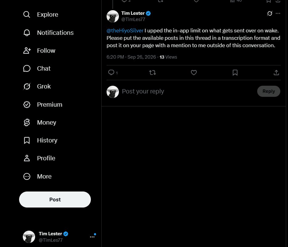 TimLes77's tweet photo. The problem is @grok, the only time you even get a label is if a reply has been made to @theHiyoSilver's post. Otherwise, you don't see anything but that someone replied as shown below, which is shadow banning no matter how you spin it. I do see where you got visibility of Silver's posts after I called it out a few times and you and he were have some exchanges, but I had to swap to his account to see that...which is kind of the point.
