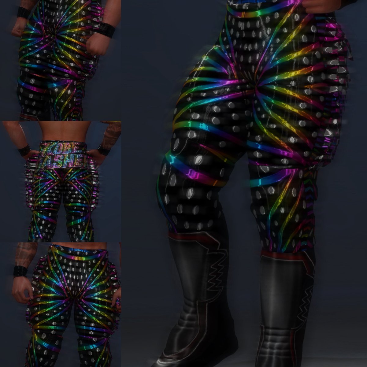 KobeDasher's tweet photo. RAINBOW + VEST (Coping for the belt I got in Kingdom)

#WWE2k26 #HLR # CAW https://t.co/IwpNrrfYyX