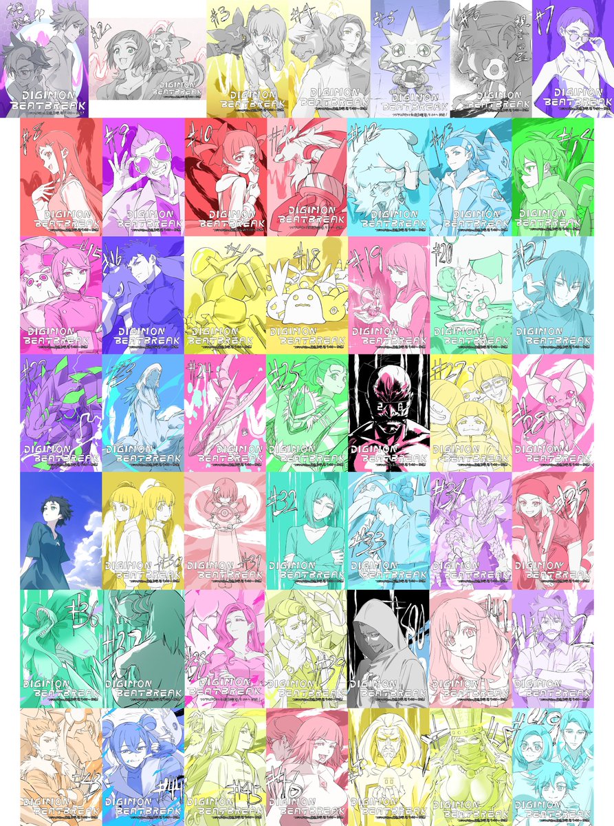 Lucamon1990's tweet photo. Todas las portadas de Digimon Beatbreak de Takahiro Kojima @negi_nullnull #BEATBREAK https://t.co/w8WhN2iJDW