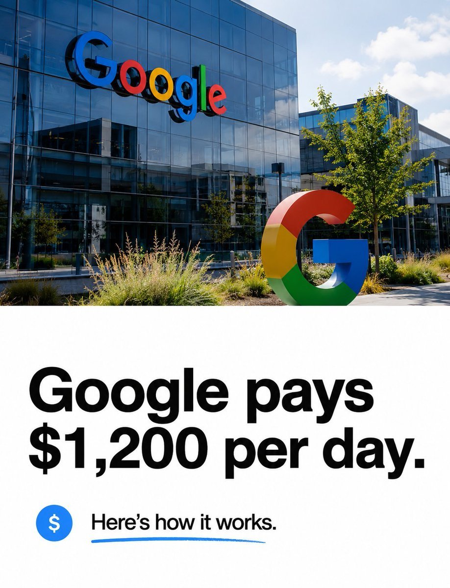 robertsmith_ai's tweet photo. Google pays people every single day — over $1,200/day in some cases.

Most people just don’t know where to start.

The only things you need are:

🌐 Internet
📱 A mobile phone
⏰ A little free time

I’ve put together a FREE step-by-step guide showing exactly how it works.

Comment “Google” like & repost to get access.

Follow @robertsmith_ai to get DM

(Available for the next 48 hours only)