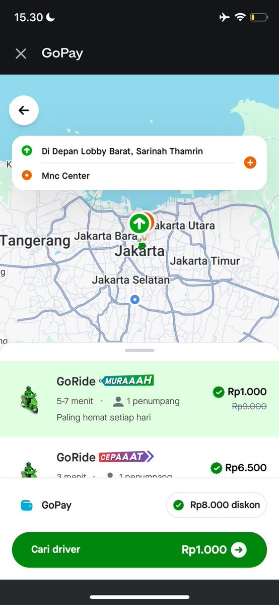 RichardMarnwiy's tweet photo. baru tahu kalau pesan gojek lewat aplikasi gopay ternyata lagi ada promo bayar cuma 1rb aja, fix Gojek Lebih Murah DiGoPay https://t.co/9u0542B4kU
