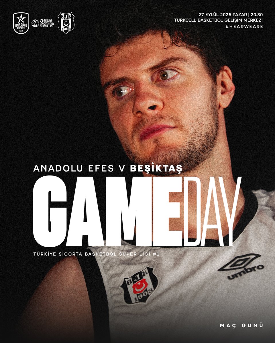 BJK_Basketbol's tweet photo. Bugün #BeşiktaşınMaçıVar 🦅

🏆 Türkiye Sigorta Basketbol Süper Ligi #1
🆚 Anadolu Efes
🕣 20.30
📍 Turkcell Basketbol Gelişim Merkezi
📺 beIN SPORTS  5 https://t.co/MhRPLxAlcB