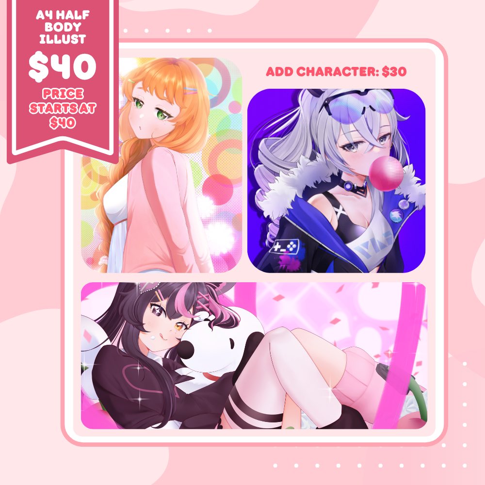 mryjunie's tweet photo. i’m officially opening comms again! plus its on sale! if interested feel free to DM me or check my vgeb out! :> 💖
emotes are not available for discount! 💖

 1/2 

#commission #commissionopen #VgenComm #digitalart #illustration‌‌ #vtuber https://t.co/jG3Wi70ko5