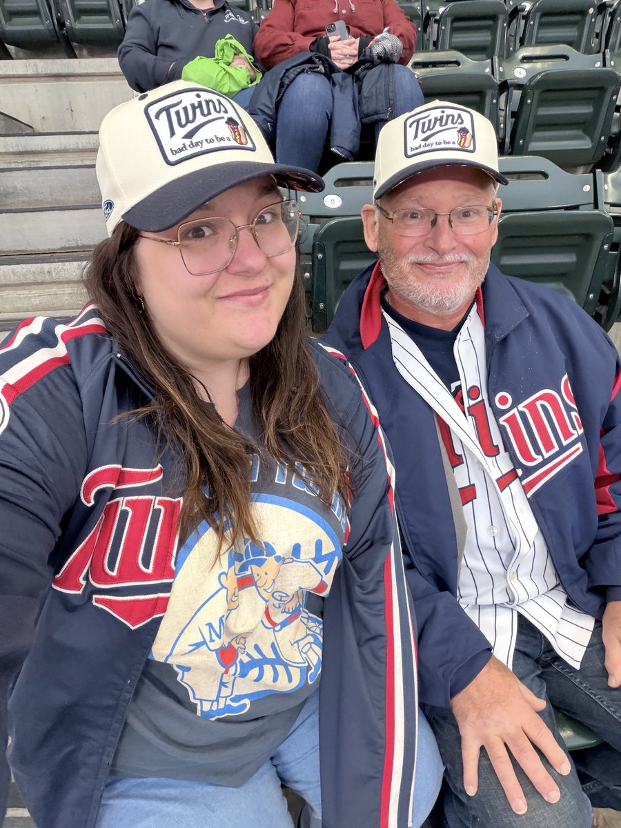 stephi_mariewee's tweet photo. Hit the 15 game mark this season. Most with my Pops. There’s nowhere I’d rather be than Target Field and no one I’d rather be here with than my biggest fan. 🤍⚾️ #mntwins #noplacelikehere https://t.co/T5sYcq9OAa