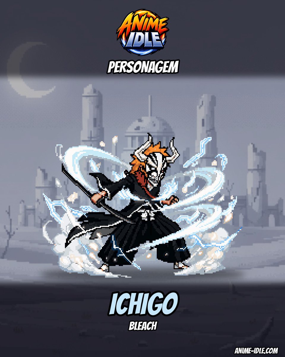 AnimeIdle_'s tweet photo. Personagem: Ichigo (Bleach)

Estudante que enxerga espíritos e recebe os poderes de Shinigami de Rukia. Com a Zangetsu, atravessa a Soul Society e o Hueco Mundo para salvar quem ama.

Jogue de graça no navegador, link na bio.
#AnimeIdle #Bleach https://t.co/KobEWJKwzh