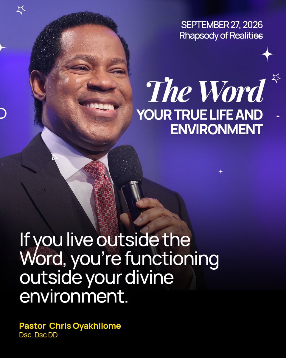 RhapsodyDaily's tweet photo. If you live outside the Word, you're functioning outside your divine environment, trying to operate in a world that was never designed to sustain you the way it's supposed to.

The Word isn't just something you read, it's the atmosphere you were built to thrive in. Step back into it today and watch things start making sense again.

#rhapsodyofrealities #pastorchris #rhapsodyapp #dailydevotional #wordofgod
