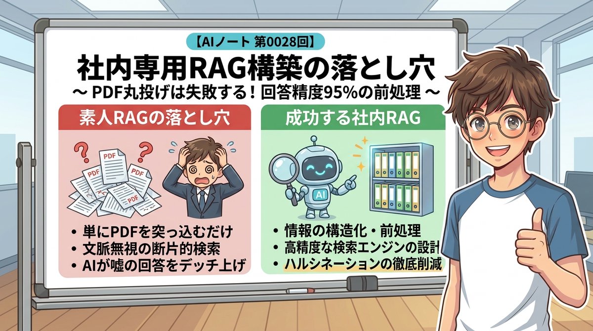 ChairOscar's tweet photo. 「社内専用RAG構築の落とし穴」導入に迷っていませんか？

AI駆動開発で無駄な作業を徹底的に自動化する実践プロトコル🚀

① なぜ「PDFをそのま…
② RAG精度を95%以上等
③ ハイブリッド検索（キー等

見返せるよう【ブックマーク】保存をどうぞ👇（詳細はリプ欄へ）

#AI #TechNews https://t.co/laBGsKL91o
