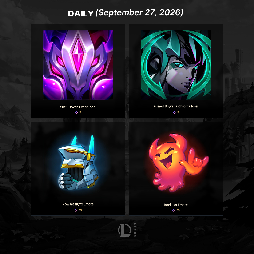 LeagueOfLeaks's tweet photo. New Mythic Shop Rotation ‼️ https://t.co/jFxBWYHkjJ