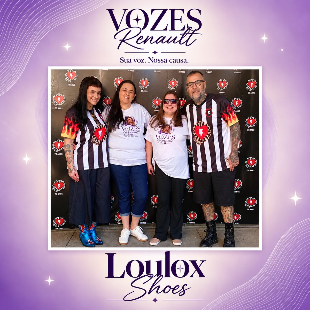 Vozes_Renault's tweet photo. O Vozes Renault marcou presença na loja temporária da Loulox Shoes, em Porto Alegre. 💜✨ Um encontro especial entre moda, conexão e nossa causa! https://t.co/sLp6AiqQdN