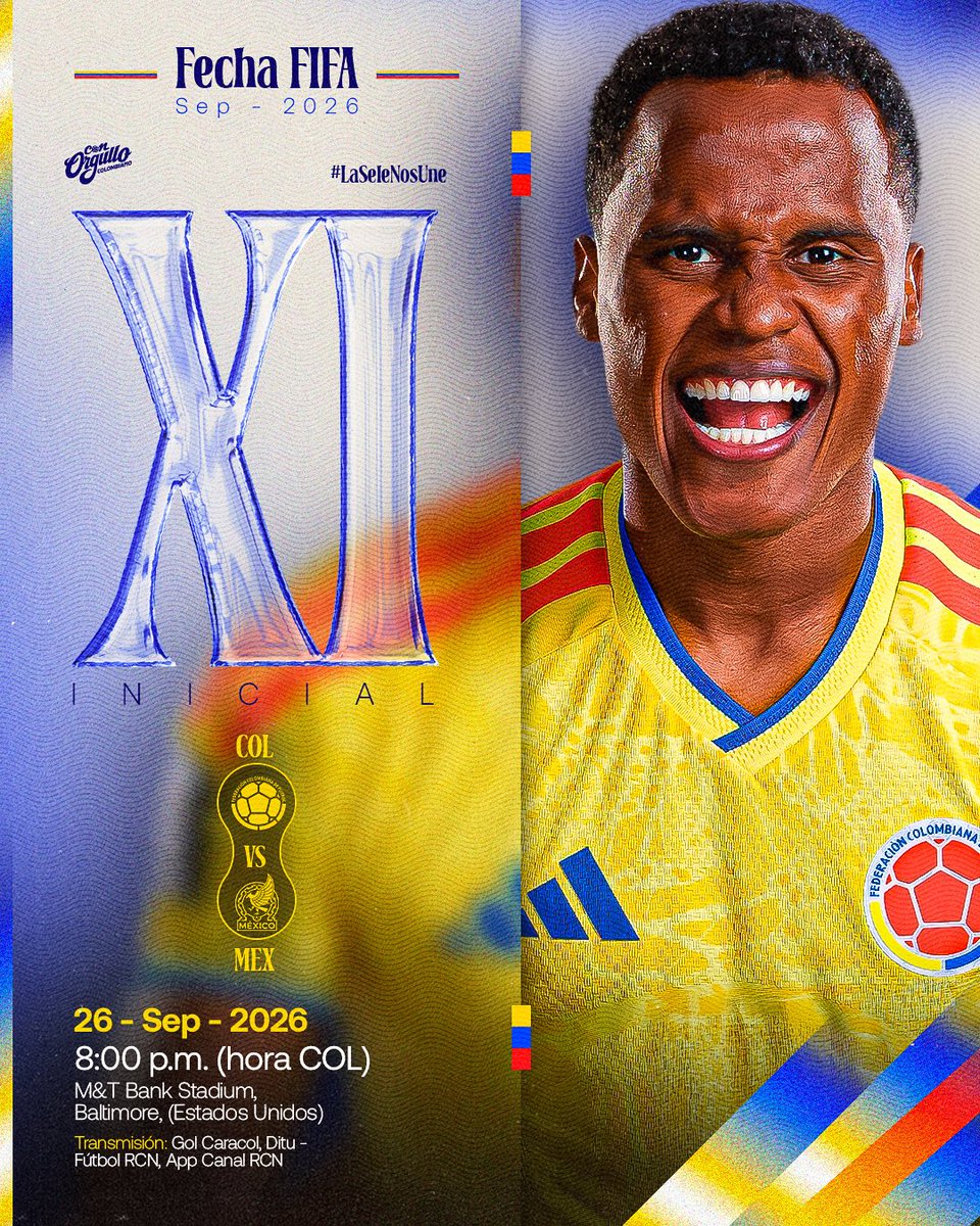 FCFSeleccionCol's tweet photo. 🚨 𝐓𝐈𝐓𝐔𝐋𝐀𝐑

Así formará nuestra 𝐒𝐞𝐥𝐞𝐜𝐜𝐢𝐨́𝐧 𝐂𝐨𝐥𝐨𝐦𝐛𝐢𝐚 𝐌𝐚𝐬𝐜𝐮𝐥𝐢𝐧𝐚 𝐝𝐞 𝐌𝐚𝐲𝐨𝐫𝐞𝐬 para enfrentar a México 🇲🇽 𝐞𝐧 𝐞𝐥 𝐀𝐦𝐢𝐬𝐭𝐨𝐬𝐨 𝐈𝐧𝐭𝐞𝐫𝐧𝐚𝐜𝐢𝐨𝐧𝐚𝐥

#ConOrgulloColombiano🇨🇴 https://t.co/I95diqxBhm