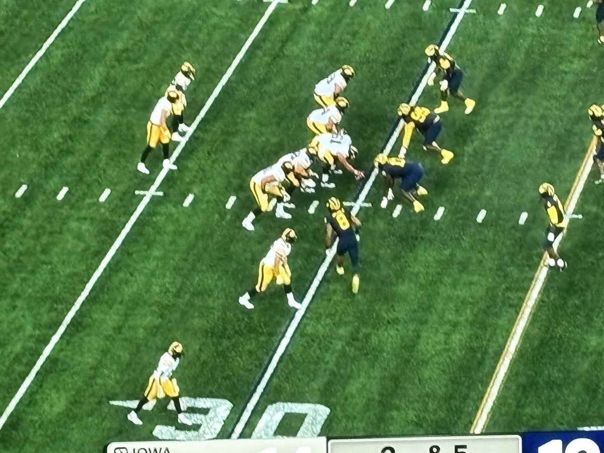 gurk_troy's tweet photo. Just checking but do we complain about Iowa’s tight end lining up in the neutral zone and not getting called for 4 weeks? https://t.co/EHEyuPzAFM