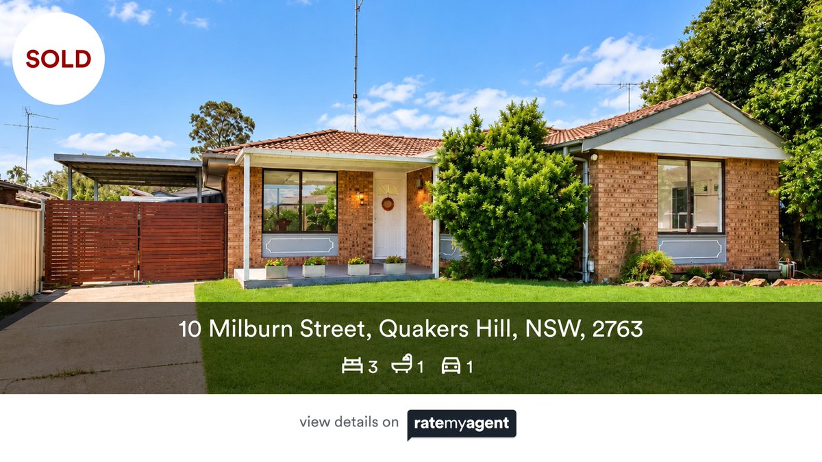 Deepak_Bangarh's tweet photo. 🛌 3 🛀 1 🚘 1
📍 10 Milburn Street, Quakers Hill, NSW, 2763

Our agent’s latest sale on #RateMyAgent

https://t.co/xrSaHIeYFC

...
#ratemyagent #realestate #DKB_Real_Estate https://t.co/KcGwlxWUPC