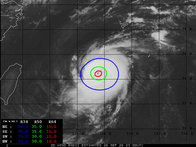 pacific_o's tweet photo. 台風26号　沖縄近く…発達してきました。小型なので…急に風雨が強まりそう…ご注意。 https://t.co/3ZJfQGKUxY