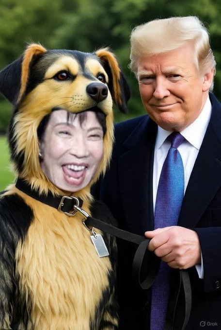 Chebtee2's tweet photo. @Sankei_news 高市さんは首「脳」会談に名を借りて、「犬」の字を振り回す奴隷だろう https://t.co/UZeZjZJ0cn