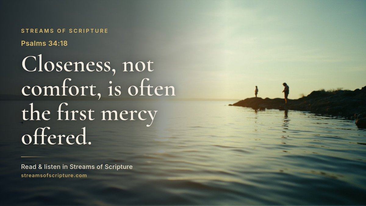 StreamScripture's tweet photo. If Yahweh draws near to the crushed, then the church's response to grief should mirror that pattern instead of rushing past it.

Read &amp; listen link below ↓

#Psalms34 #GodsLove https://t.co/ZXMb8yDwKp