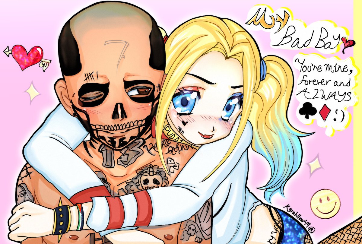 kgrahllow49's tweet photo. SHITPOST but more HarlTana for the 2 other fans of em 
#suicidesquad #eldiablo #harleyquinn https://t.co/ZtreYhFMN5