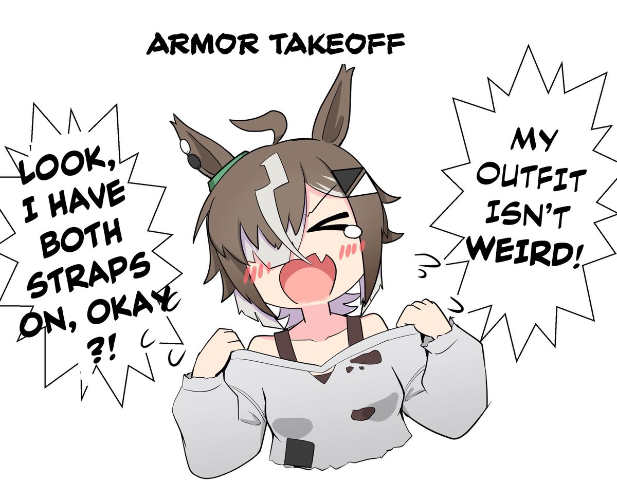 EspokunCity's tweet photo. ARMOR TAKEOFF by @aonojiQ 

Please support the original artist's work!

#Umamusume #UmaTranslations 
#ウマ娘 #ウマ娘譲 
#Rulership #ルーラーシップ
----
She shed off all of her pretense and start crying. https://t.co/ErSCXK5tyi