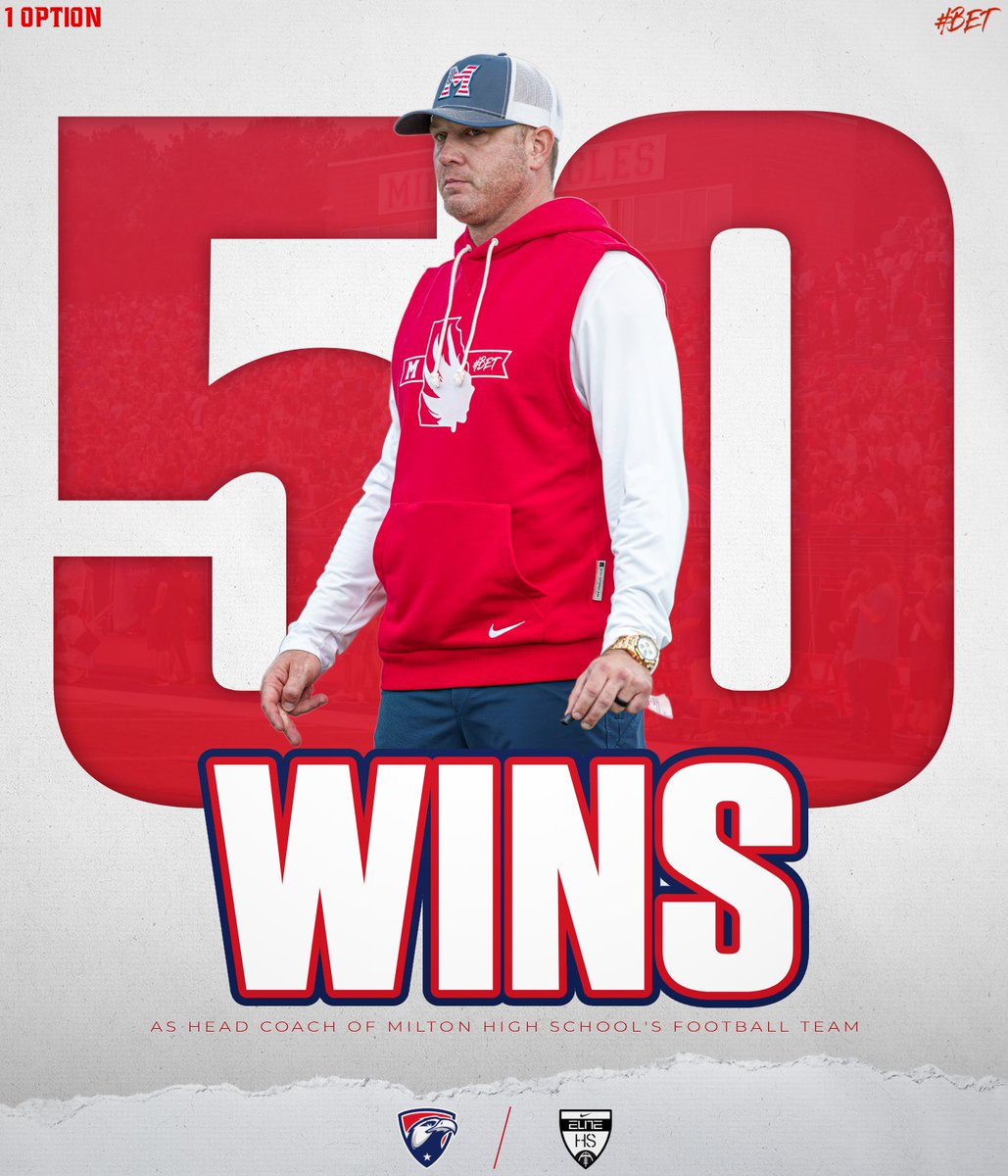 MiltonEagles_FB's tweet photo. 𝟓𝟎 𝑾𝑰𝑵𝑺 #𝙊𝙣𝙚𝙊𝙥𝙩𝙞𝙤𝙣

🦅 ᴡɪᴛʜ ʟᴀsᴛ ɴɪɢʜᴛs ᴡɪɴ, ᴏᴜʀ ʜᴇᴀᴅ ᴄᴏᴀᴄʜ ʙᴇɴ ʀᴇᴀᴠᴇs ʜᴀs ʀᴇᴀᴄʜᴇᴅ 𝟓𝟎 ᴄᴀʀᴇᴇʀ ᴡɪɴs ᴀᴛ ᴍɪʟᴛᴏɴ‼️ ᴄᴏɴɢʀᴀᴛᴜʟᴀᴛɪᴏɴs 🎉 ᴄᴏᴀᴄʜ‼️ #𝘽𝙀𝙏

#𝙈𝙥𝙞𝙧𝙚26 | #𝙏𝙝𝙚𝙈𝙫𝙨𝙏𝙝𝙚𝙢 https://t.co/AqbkN0I0ex