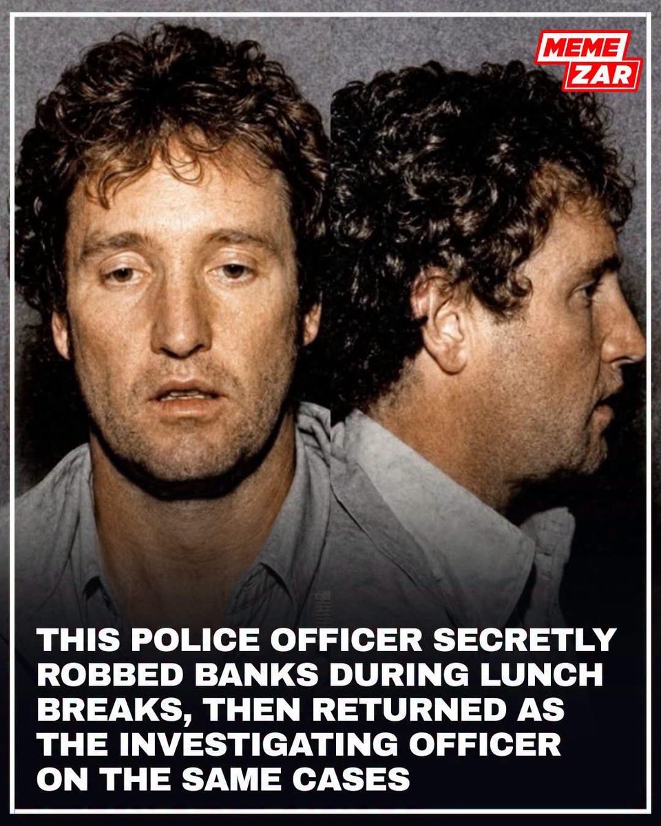 GlobalSouthNew's tweet photo. In 1977, South African police officer André Stander began living an extraordinary and risky double life.

While serving as a detective, he spent his mornings enforcing the law. However, when his lunch break rolled around, Stander would put on a quick disguise, walk into a local bank, and rob it at gunpoint.

The most surreal part of his crime spree happened immediately after the heists.

Since he was the top detective in the area, dispatchers would regularly send him to lead the investigation on his own robberies.

⁠A graduate who had finished at the top of his police academy class, Stander initially appeared destined for a successful law enforcement career.

Instead, he became one of South Africa's most notorious criminals, robbing nearly 30 banks between 1977 and 1980. His audacity baffled investigators, who never suspected that one of their own was responsible.⁠
⁠
Stander was eventually arrested in 1980 and sentenced to what amounted to 17 years in prison after multiple convictions.

Three years later, he escaped from the maximum-security Zonderwater Prison with fellow inmate Lee McCall and later freed Allan Heyl, forming the infamous Stander Gang.

The trio resumed their bank robbery spree before police tracked them down.⁠
⁠
After fleeing to the United States under a false identity, Stander narrowly avoided capture several times before being recognized in Florida in February 1984.

During an attempted arrest, he struggled with a police officer over a shotgun and was fatally wounded.

He passed away at the age of 37, ending one of the most remarkable criminal careers in South African history.
