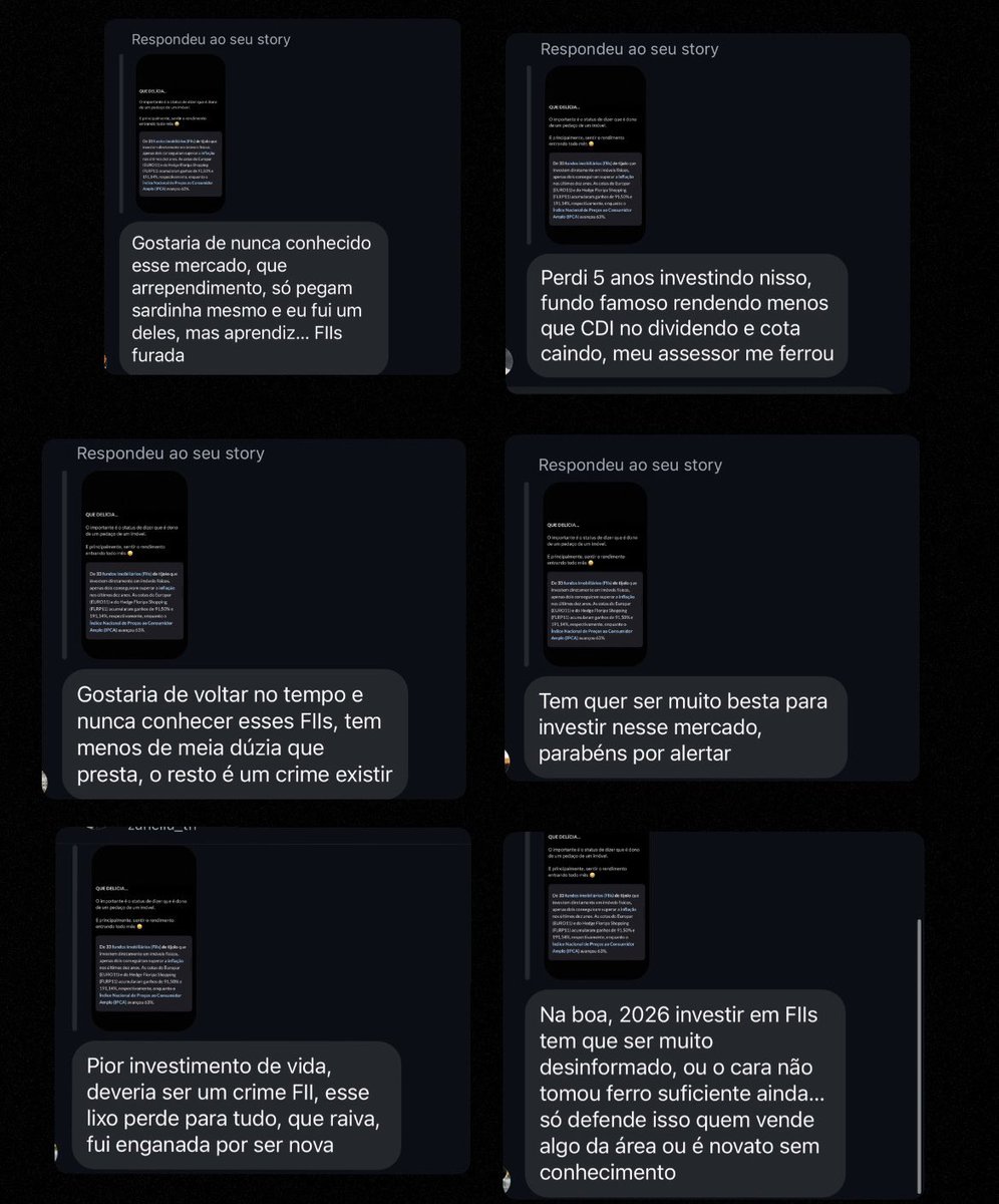 argon_invest's tweet photo. Que tristeza…

Dezenas de relatos sobre FIIs, ainda não consegui ler todos, abri apenas alguns…

Mas é triste ver que uma classe que tinha tudo pra a ser boa foi usada para entubar o varejo novamente.

Vai levar anos para voltar a confiança aqui, investidores muito machucados. https://t.co/qAqPwFJ7Ib