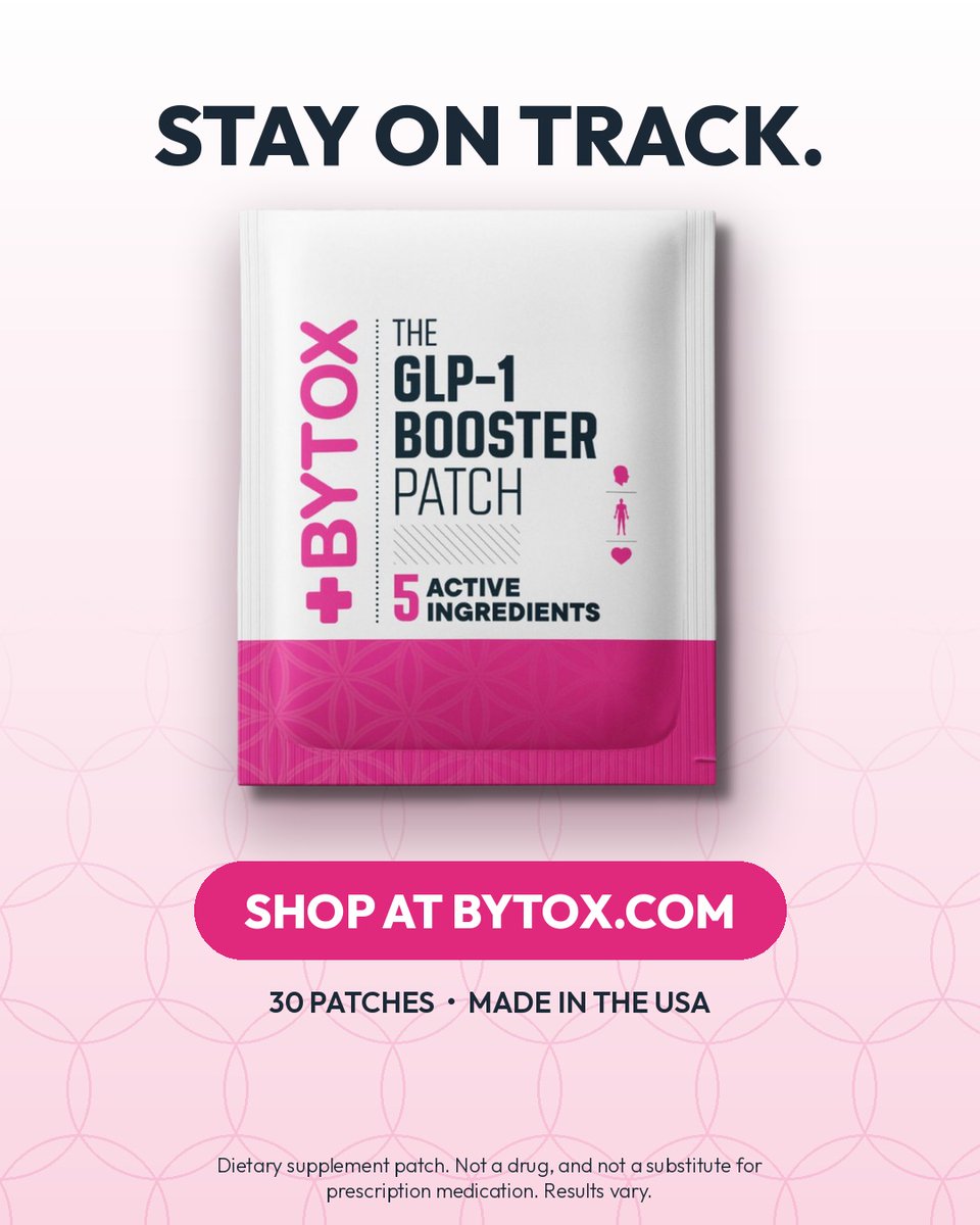 BytoxPatch's tweet photo. Meet the Bytox GLP-1 Booster Patch 💗 A transdermal patch with 5 active ingredients to support appetite & cravings. Peel, press for 5 seconds, go. No pills. Nothing to swallow. https://t.co/0tVRAuseVp #Bytox #GLP1 #TransdermalPatch https://t.co/GoszFLszSn