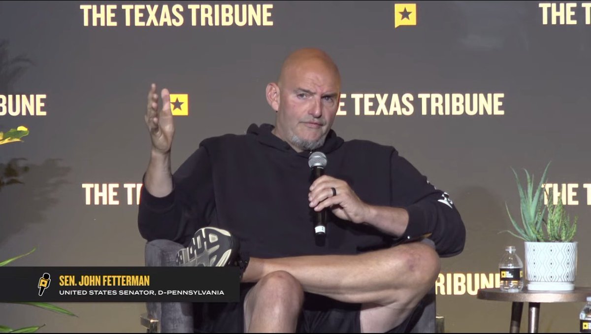 PollTracker2024's tweet photo. Senator John Fetterman (D-PA) on whether he’d be the “51st Democrat” if Democrats win a Senate majority 

“See what I do… Let’s revisit after the midterms, and let’s see what happens if I happen to be 51. I don't know.”

Fetterman made the comments at TribFest https://t.co/4m0uuE3lbB
