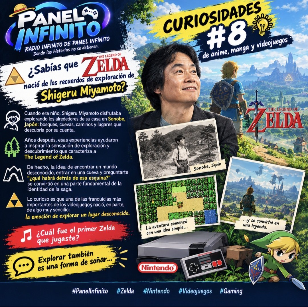 AlxLo03's tweet photo. 📡 PANEL INFINITO — CURIOSIDAD #8

🧙‍♂️ ¿Sabías que The Legend of Zelda nació de los recuerdos de exploración de Shigeru Miyamoto?

#PanelInfinito #Zelda #Nintendo #Videojuegos #Gaming https://t.co/G0rPooeMO7